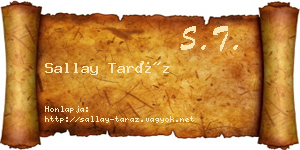 Sallay Taráz névjegykártya